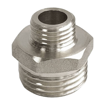 Ниппель латунь никель Ду 25 (1") НР Valfex VF.582.N.100, DN 25, 1 дюйм