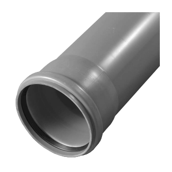 Труба PP-H с раструбом серая OPTIMA Дн 50х1,5 б/нап L=1,5м в/к VALFEX 220500150